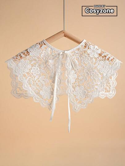 1個 エレガントなレース 中空 小型ボレロ、女性ファッショナブルな多用途 編み通気性のあるクロップドカーディガン、ドレスのためのパーティーアクセサリー クリスマスの装飾