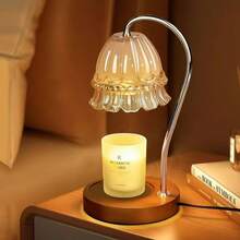 GEEZO Fragrance Candle Warmer Lamp,Electric Candle Warmer With Timer & Dimmer,Mom Christmas Birthday Gifts For Women, House Warming Gifts New Home Bedroom Decor - 棕色 - 查看 1