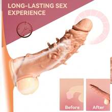 Couvercle de pénis réaliste réutilisable Jouet sexuel pour adultes convenant aux hommes et aux couples (2 styles) Sexe, sexy, jouets sexuels, outils sexuels, outils de sexe, produits SM pour homme femme et couple
