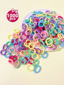 200/400/800/1000 PCS Colorful Hair Ties For Girls, Soft No-Hurt Elastic Hair Bands For Kids, Cute Toddler Hair Accessories.Do It Yourself