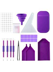 120 Grids DIY Diamond Painting Beads Storage Box Kit Large Capacity Set With Accessories Mosaic Storage Bag, Diamond Embroidery Mosaic Handicraft Tool Set