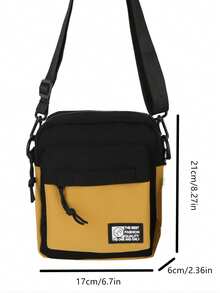 Simple Casual Men's Letter Printed Sling Shoulder Bag - Yellow - View 2