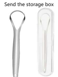 舌苔清洁器，用于清洁舌头和消除口臭。不锈钢舌刮器，带收纳盒，通用口腔卫生工具 - 彩色 - 查看 12