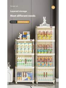 1pc Storage Cabinet/Trolley For Snacks, Living Room/Bedroom Home Use, Baby Items, Toys, Clothes, Multi-Layer Storage Cabinet