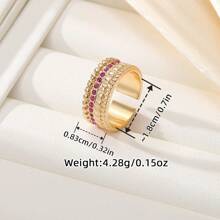 1pc Fashionable Crystal Embellished Open Ring