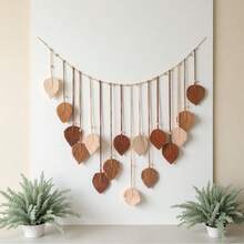 1 件波西米亚风手工编织叶子壁挂挂毯，儿童房、卧室、客厅家居装饰，生日和毕业礼物