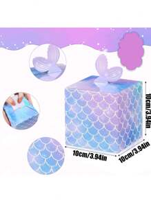 5/10/20 Stücke, Meerjungfrau Schwanz Geschenkbox, Meerjungfrau Themen Party Geburtstags Party Verpackungsbox, Hochzeit Dekoration Zubehör, Geschenkverpackungsbox