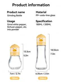 1PC Multi-Functional Kitchen Supplies Spice Tools Pepper Salt Manual Grinder 180ml/200ml,Kitchen Gadgets Gift Ideas - Multicolor - View 11