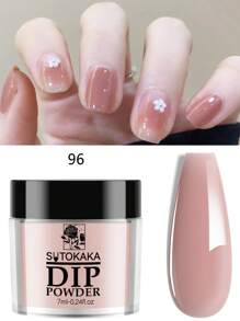 1 boîte système d'extension d'art d'ongle de poudre acrylique de trempage de couleur claire rose, beige et marron de 7 ml, poudre de paillettes de sculpture 3D, poudre de poussière pour ongles pour DIY, charmes d'ongles, bijoux d'ongle, fournitures d'ongles