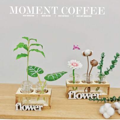 4 pièces Dépêchez-vous et profitez de cette excellente offre ! Ce présentoir de fleurs hydroponique en bois miniature indispensable ajoutera une touche de brillance à la décoration de votre maison de poupée ! Il est exquis, beau et charmant, et il convient encore mieux comme cadeau ! Cela vous fera vraiment belle figure !