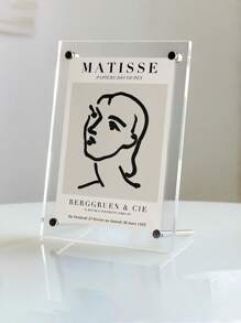 Marco de fotos de acrílico transparente de cristal elegante de 6 pulgadas - Soporte de exhibición transparente y elegante con acentos metálicos para postales, fotos y obras de arte - Decoración perfecta para el escritorio, la oficina