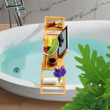 Premium Bamboo Bath Tray Table, stolik do wanny z uchwytem na telefon, wino, rozszerzalna tacka do wanny z 2 przesuwanymi tackami Back To School
