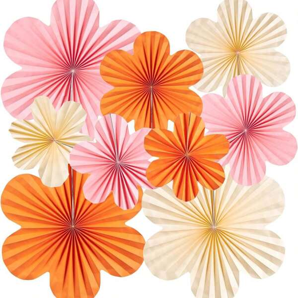 9 stuks Daisy Fan Banner Prachtige Bloemenkrans Hanger Bloemen Diy Wanddecoratie Verjaardagsfeest Bruiloft Feestartikelen