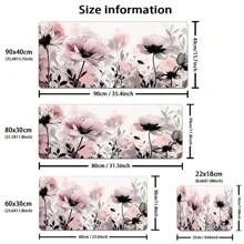 1pc Pink Floral Teal Mouse Pad Washable Boho Flowers Gaming Mousepad Non-Slip Rubber Base Mouse Pads For Office Laptop