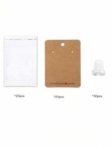 100/200pcs Earring & Necklace Storage Display Cards With Pouches - Multicolor - View 10