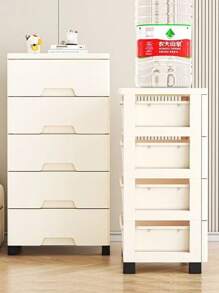 5/4/3/2/1 Drawer Style Storage Cabinet, Narrow Gap Side Shelf Unit, Multi-Layer Plastic Bedside Cabinet, Bathroom