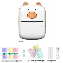 迷你贴纸打印机、无线迷你照片打印机标签打印机、兼容 Android 和 IOS 的便携式无墨打印机、用于学习笔记、照片、收据、日记本、标签、备忘录、礼品的热敏迷你打印机 - 彩色 - 查看 18