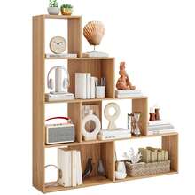 6 Cubes Ladder Shelf Corner Bookshelf Freestanding Storage Bookcase Closet Oak - 1 - View 1