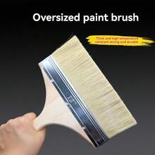 Ensemble de grands pinceaux à long manche - 20 cm/ 25 cm/ 30 cm, Poils durs en plastique + manche en bois avec poils mélangés, universel pour murs, meubles, revêtements de sol - durable, application de peinture uniforme, design ergonomique pour la peinture sur grandes surfaces