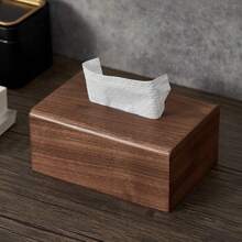 1 pezzo Scatola fazzoletti in noce per soggiorno, scatola in legno massello per fogli di carta, scatola da tavolo per contenimento, decorazione per casa, bagno, accessori cucina