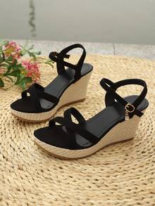 New Summer Platform Sandals, Multifunctional Thick Sole Waterproof, Flattering Height Increase - Black - View 3