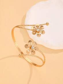 1 Peça Pulseira de Borboleta com Flor Vazada para Mulheres, Design Elegante e Personalizado, Presente para Férias, Festa, Viagem