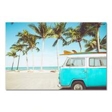 1pc Gift Scandinavian Tropical Landscape Posters Modern Prints Sea Beach Bus Palm Tree Wall Arts Canvas Painting Nordic Decoration Optional Frame ,Wall Art With Frame - Multicolor - View 31