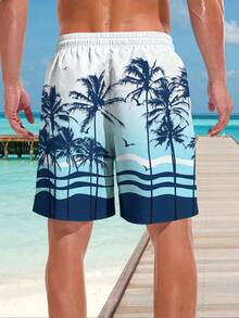 Men's 3D Print Shorts, Fashionable Casual Appearance, Luxurious Texture, Drawstring Waistband, Perfect For Summer Outings - Multicolor - View 2