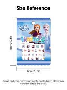 Disney Disney Cartoon Sticker Girls' Nightglow Nail Stickers Ice And Snow Romance Princess Elsa Nail Stickers Cartoon Sticker Toys, Back To School Gifts