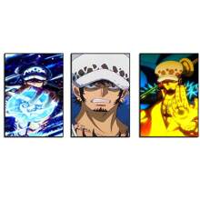 ONE PIECE Set Of 1/3/6 Pcs Anime One Piece TRAFALGAR LAW Poster Funky Canvas Wall Art Posters & Prints For Dorm Bedroom Living Room Decor ( Unframed)