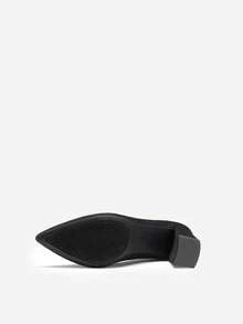 Women's Chunky High Heel Shoes With Pointed Toe - Black - View 7