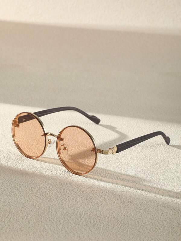 1 par de gafas unisex circulares de metal negro, gafas de moda retro punk, adecuadas para fotografía callejera, esenciales de viaje, favoritas de fiestas, atuendo diario, viajes de pesca, campamento