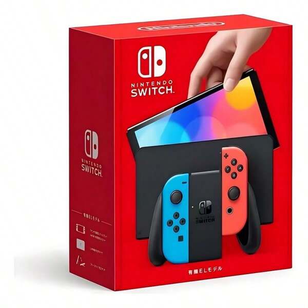 Nintendo Nintendo Switch OLED Model Game Console, Hong Kong Version, Suitable For Parent-Child Interaction, Family Gathering, Leisure Entertainment (Red & Blue)