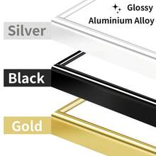 2/3 قطعة إطار صورة معدني، إطارات صور ألومنيوم، مثالية للعرض على الحائط أو المنضدة، البوسترات، إطار صورة فني، إطار ألومنيوم سبيكة بتصميم بسيط وأنيق، مناسب لديكور المنزل والغرفة والمكتب، بمقاسات تشمل الإطار الذهبي والفضي والأسود، 30 * 40 سم / A3 / A4