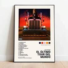 1 pieza/3 piezas Cuadros/Pósteres con opción de marco, estilo nórdico vintage, póster del rapero Quevedo, estética, póster de Mora, Feid, Eladio Carrión, Rauw Alejandro, Impresión en lienzo de álbum musical para decoración de la habitación