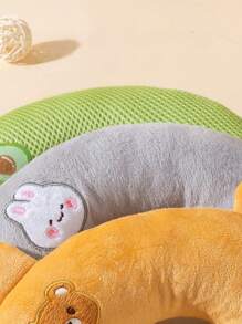 1pc Pet Cat Breathable Cartoon Embroidered U-Shaped Pillow, Doggy Sleeping Cushion, Pet Supplies