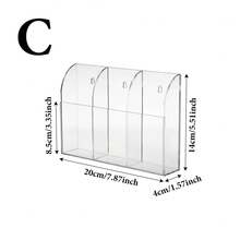 1pc Transparent Acrylic Wall Mounted Storage Box, Remote Control Holder, Media Storage Box, Desktop Remote Controller Storage, Stationery And Parts Organizer - Multicolor - View 12