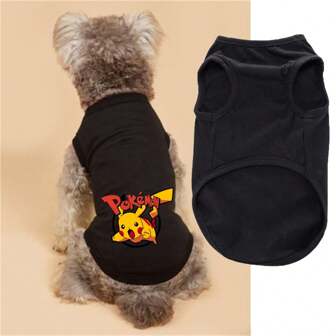 pokemon 1PC Breathable Soft Pet Dog Cat Pet Pullover Cartoon Pikachu Printed Vest