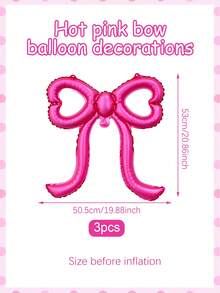 1/3 个蝴蝶结形气球，空心心形蝴蝶结铝箔气球，哑光浅粉色、黑色、紫色、蓝色、霓虹粉色、黄色和象牙色，适用于蝴蝶结装饰、生日、情人节、迎婴派对、婚礼、摄影、公主派对、单身派对、户外拍摄、周年纪念、母亲节、茶会、粉色和黑色老鼠主题派对、性别揭晓 - 彩色 - 查看 23