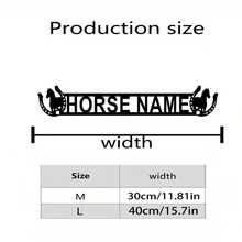 1PC Custom Metal Horse Silhouette Sign, Personalized Engraved Name Plaque For Stable, Living Room Wall Art, Outdoor Garden Decor, Multipurpose Farmhouse Horse Trainer Racehorse Athlete Gift, Room Decor - Black - View 6