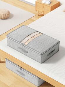 1 pezzo Borsa per lo stoccaggio sotto il letto, grigio chiaro, visibile. Borsa per lo stoccaggio pieghevole con motivo a frecce grigie. Borsa per l'immagazzinamento di indumenti e piumoni, risparmio di spazio ed archiviazione efficace. Borsa per lo stoccaggio sopra l'armadio, borsa piatta per lo stoccaggio, borsa rettangolare per lo stoccaggio, borsa per cassetti, borsa per il piumone, borsa per cuscini, borsa per la classificazione degli indumenti. Adatta per lo stoccaggio in camera da letto, sotto il letto, decorazione della stanza, stoccaggio stagionale di piumoni e indumenti, per il ritorno a scuola.