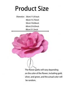 1朵人造PE泡沫玫瑰，尺寸30厘米-80厘米，巨型玫瑰，白色花朵，适用于情人节、房间DIY、婚礼、家居装饰、餐桌摆设、派对、花园装饰 - 彩色 - 查看 4