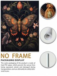 1/3Pcs, Optional Frame, High Quality Print Painting,Modern Style, Butterflies, Bees, Flower Splicing, Combination, Wall Art Poster, Home Decoration, Suitable For Living Room, Sofa, Bed, Hallway, Bedroom, Bathroom, Office, Perfect Art Gift, PVC Rigid Pipe Packaging,Wall Art With Frame - Multicolor - View 6