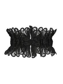 1pc Women's Black Lace Cinch Belt, Retro & Unique, Versatile For Dress Or Daily Wear, Elegant & Chic Summer, School Fall, Autumn, Halloween
