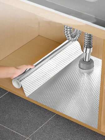 1 st självhäftande köksvattentät, oljetålig, värmebeständig väggdekal, lämplig för skåp, väggar, aluminiumfolietapet, heminredning, vårdekor, hemrenovering, Rama dekorativt klistermärke, rumsinredning, sovrumsinredning, badrumsinredning, vardagsrumstapet, väggdekor, tapet, köksinredning, kökstillbehör, kökstillbehör