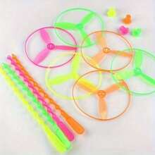 Juguete de libélula de bambú en espiral, juguete para mascotas voladoras que se empujan con la mano, disco volador que se empuja con la mano - Multicolor - Ver 2