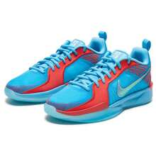 Nike Zapatillas de baloncesto acolchadas y ligeras SABRINA 2 (GS), para entrenamiento interior/exterior para adolescentes, FQ7376-400 - Blanco/Azul glaciar/Rojo oscuro claro/Azul báltico - Ver 3