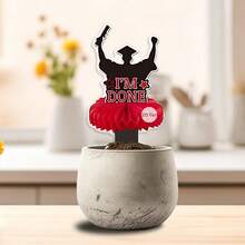 Graduation Yard Sign 2D Flat Decorative Grad Garden Stake For Flower Pots Garden Yard - Multicolor - View 5