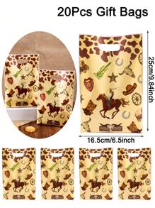 10/20/50 piezas Bolsas de regalo con temática del Salvaje Oeste con bueyes y caballos, bolsas de regalo ideales para fiestas de cumpleaños, fiestas con temática deportiva, embalaje de regalos, bolsas de regalo para fiestas y días festivos