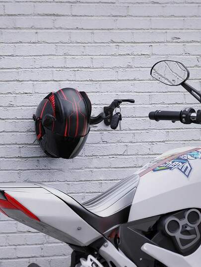 Soporte de pared para casco - Fabricado en material ABS, ahorro de espacio, instalación rápida, adecuado para todo tipo de cascos, duradero y confiable, superficie texturizada antideslizante, alta resistencia y flexibilidad, reduce el desorden, organiza su equipo, perfecto para uso en el hogar o el garaje, incluye hebilla colgante para llaves, protege el casco contra daños, gancho colgante multifuncional, utilizado para almacenar cascos, llaves, ganchos para sombreros